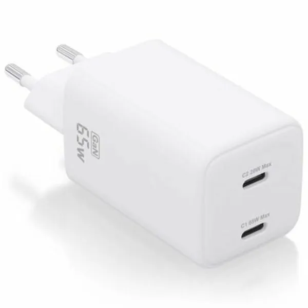 Sieninis įkroviklis Aisens ASCH-65W2P039-W Balta 65 W (1 vnt.)