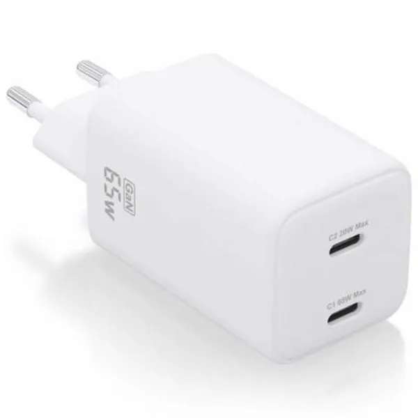 Sieninis įkroviklis Aisens ASCH-65W2P039-W Balta 65 W (1 vnt.)