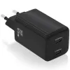 Sieninis įkroviklis Aisens ASCH-65W2P040-BK Juoda 65 W (1 vnt.)