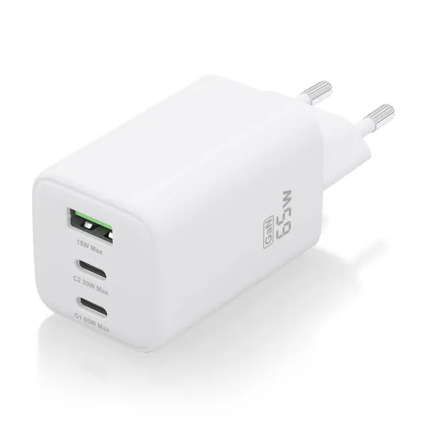 Sieninis įkroviklis Aisens ASCH-65W3P041-W Balta 65 W (1 vnt.)