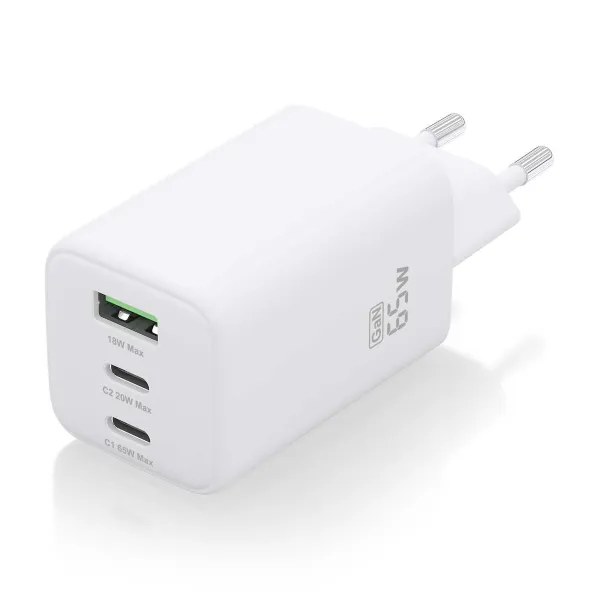 Sieninis įkroviklis Aisens ASCH-65W3P041-W Balta 65 W (1 vnt.)