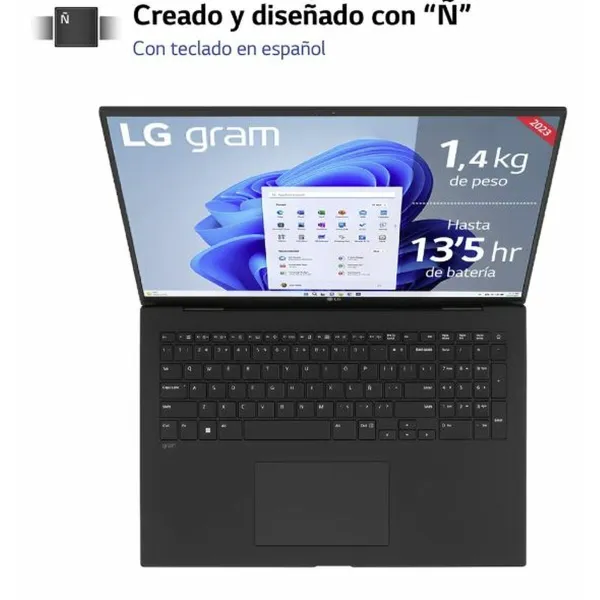 Nešiojamas kompiuteris LG 17Z90R-E.AD78B 17" Intel Core i7-1360P 32 GB RAM 1 TB SSD NVIDIA GeForce RTX 3050 Ispaniška Qwerty