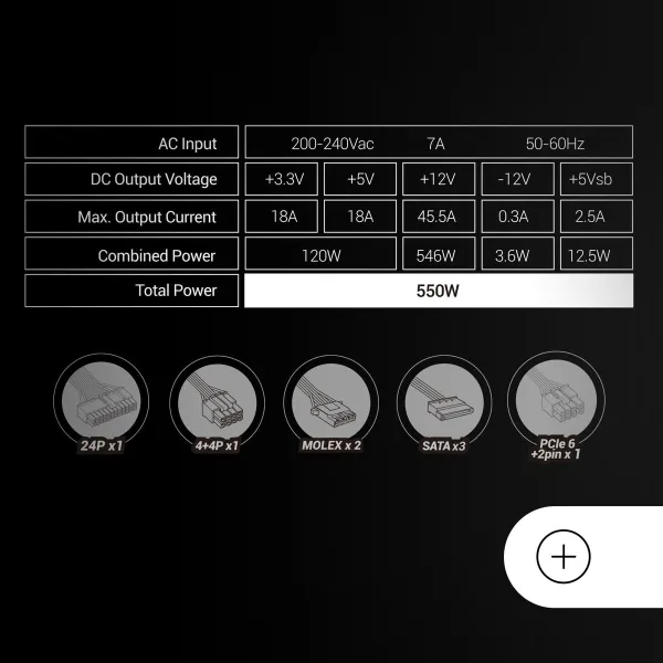 Strāvas padeve Mars Gaming MPIII550PW ATX 550 W