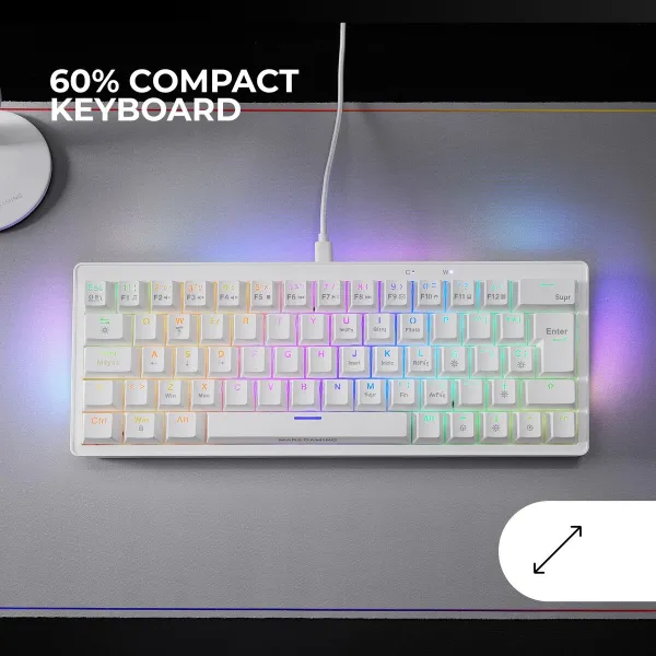 Gaming Keyboard Mars Gaming MKMINIPROWBES White Spanish Qwerty