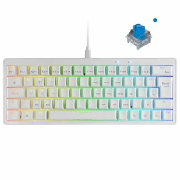 Gaming Keyboard Mars Gaming MKMINIPROWBES White Spanish Qwerty