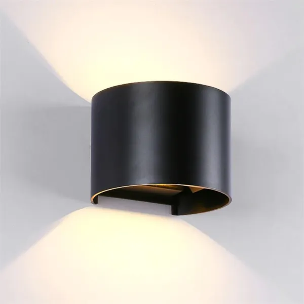 LED sieninis šviestuvas apvalus 2x5W 4000K IP54 juodas