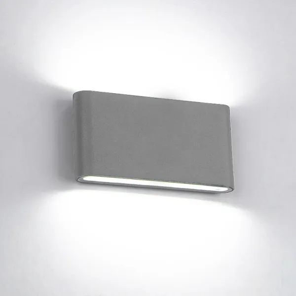 LED WALL LIGHT ROUNDED 2X6W 4000K GREY