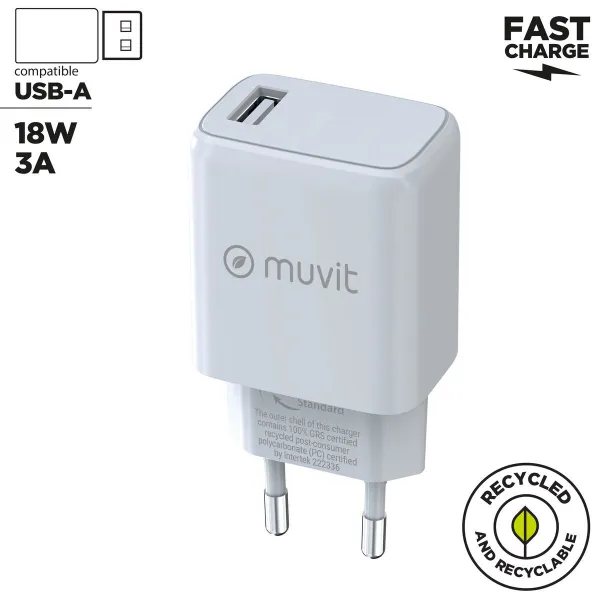 Seinalaadija Muvit MCACC0002 Valge 12 W