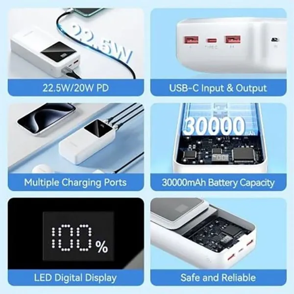 Powerbank Vention FHMB0 Melns 22,5 W