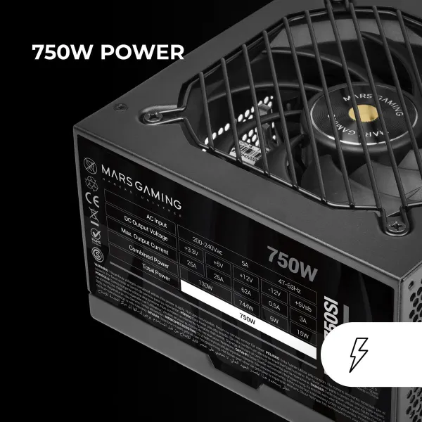 Maitinimo blokas Mars Gaming MPB750SI ATX 750 W 80 Plus Bronze