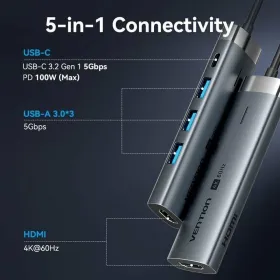 USB-C Hub Vention TGMHB Grey