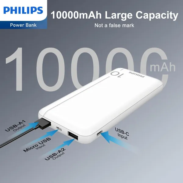 Powerbank Philips DLP1810NW/62 Balta 10000 mAh