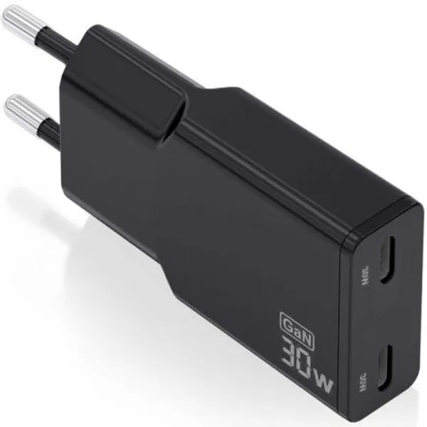 Sieninis įkroviklis Aisens ASCH-30W2P049-BK Juoda 30 W