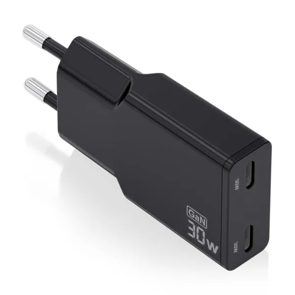 Sieninis įkroviklis Aisens ASCH-30W2P049-BK Juoda 30 W