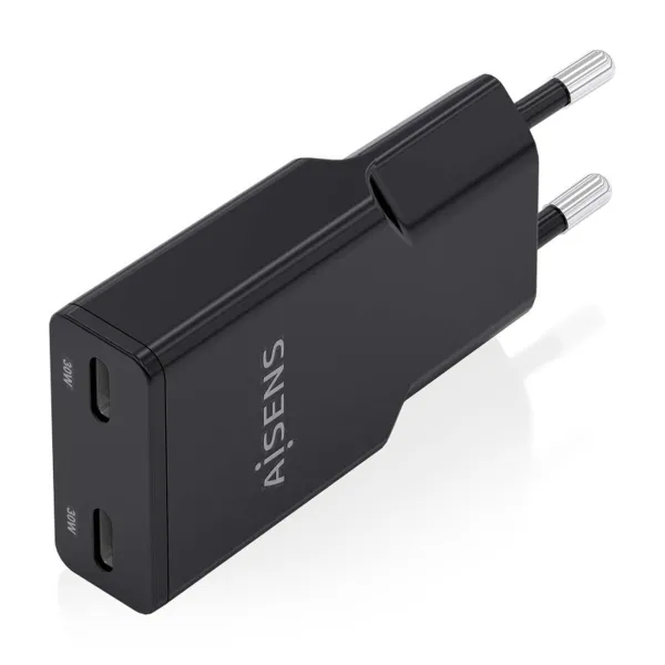 Sieninis įkroviklis Aisens ASCH-30W2P049-BK Juoda 30 W