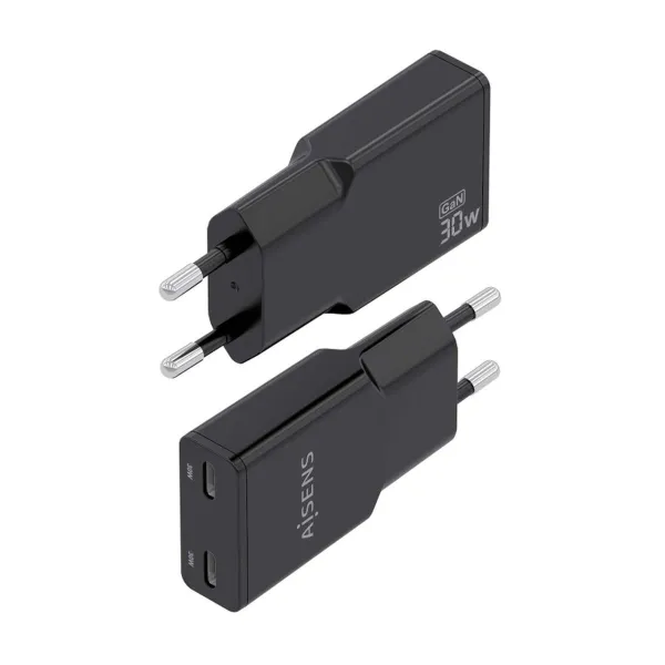 Sieninis įkroviklis Aisens ASCH-30W2P049-BK Juoda 30 W