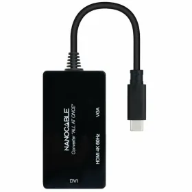 USB-C-VGA/HDMI/DVI Adapter NANOCABLE 10.16.4301-ALL Must 20 cm