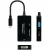 USB-C – VGA/HDMI/DVI adapteris NANOCABLE 10.16.4301-ALL Juoda 20 cm