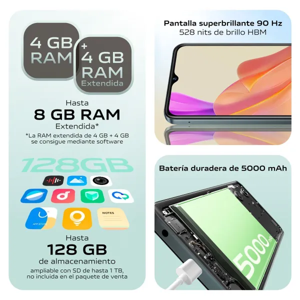 Išmanusis Telefonas Vivo Y03 6,56" MediaTek Helio G85 4 GB RAM 128 GB Juoda