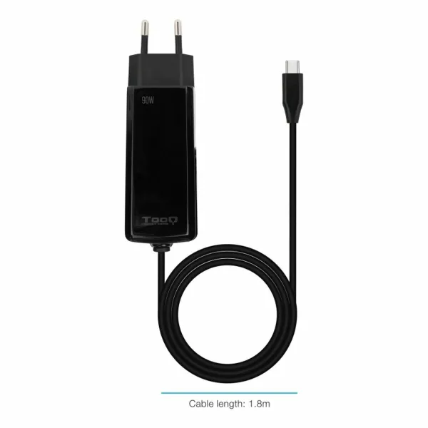 Nešiojamojo kompiuterio įkroviklis TooQ GAN USB-C PD 90W Cúbico 90 W