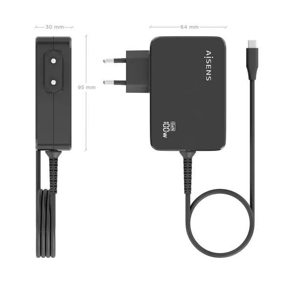 Зарядное устройство для ноутбука Aisens ASCH-1PD100WL50-BK 1,8 m