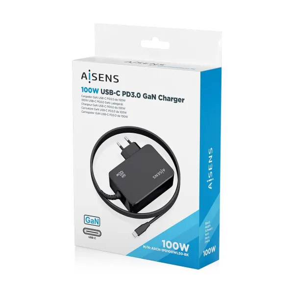 Зарядное устройство для ноутбука Aisens ASCH-1PD100WL50-BK 1,8 m