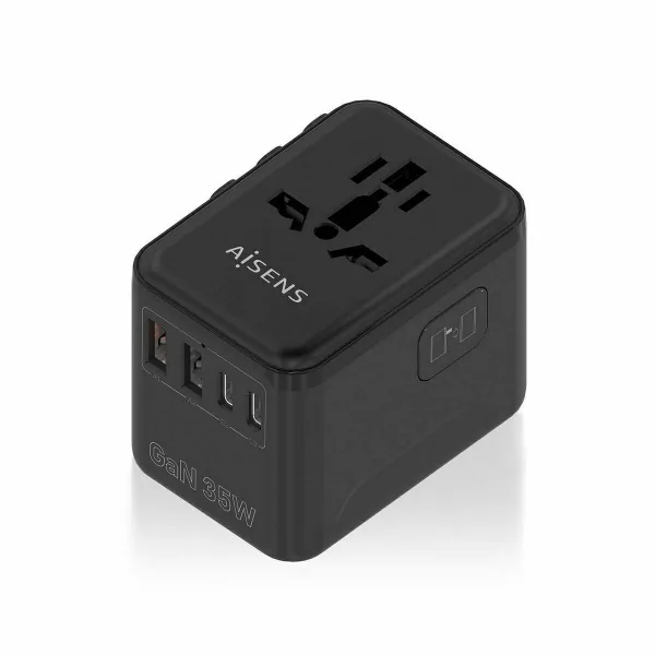 Сетевое зарядное устройство Aisens ASPS-2A3C09-BK 35 W Чёрный