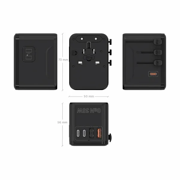 Сетевое зарядное устройство Aisens ASPS-2A3C09-BK 35 W Чёрный