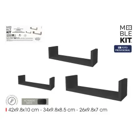 Riiulid MobleKit Must 3 Tükid, osad (6 Ühikut)