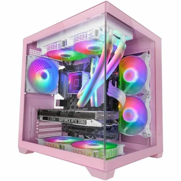 Micro ATX/ITX Midtower Korpus Mars Gaming MCVIEW2P Roosa