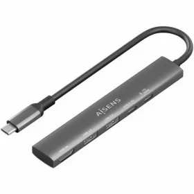USB-keskitin Aisens USB-C DOCK 5 EN 1 GRIS Harmaa 100 W