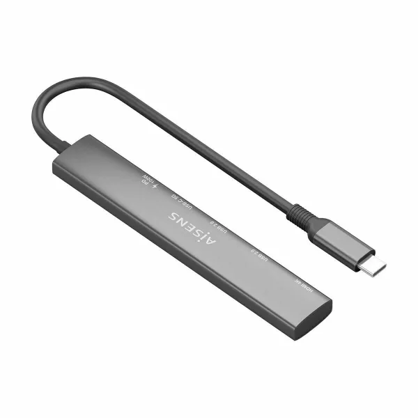 USB-разветвитель Aisens USB-C DOCK 5 EN 1 GRIS Серый 100 W
