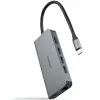 USB-keskitin NANOCABLE Hub 8en1 Harmaa 18 cm