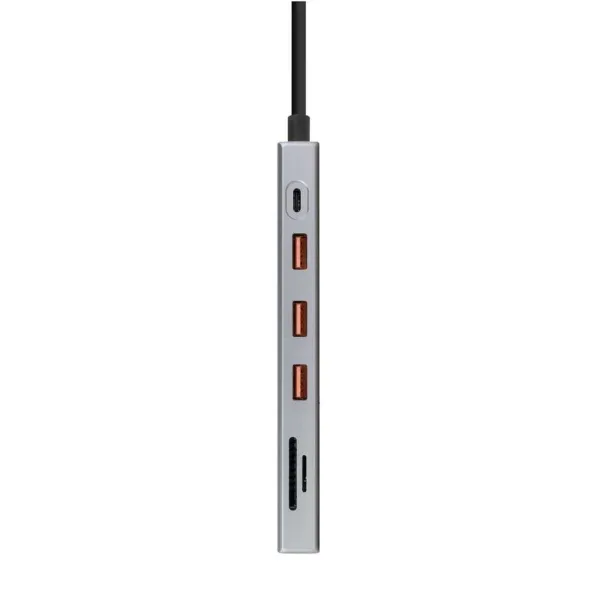 USB-keskitin NANOCABLE Hub 12en1 Harmaa 18 cm