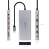 USB-keskitin NANOCABLE Hub 12en1 Harmaa 18 cm