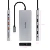USB-keskitin NANOCABLE Hub 12en1 Harmaa 18 cm