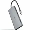USB-keskitin NANOCABLE Hub 12en1 Harmaa 18 cm