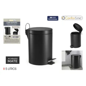 Pedal bin Confortime Black 5 L (6 Units)