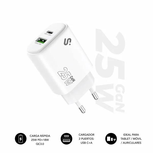 Car Charger Subblim SUBCHG-6G2510 White