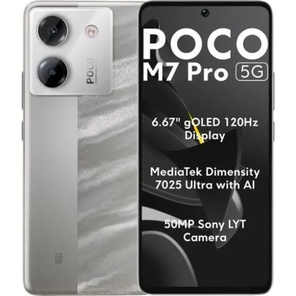 Išmanusis Telefonas Xiaomi POCO M7P 5G 12-512 SV Octa Core 12 GB RAM 512 GB Sidabras