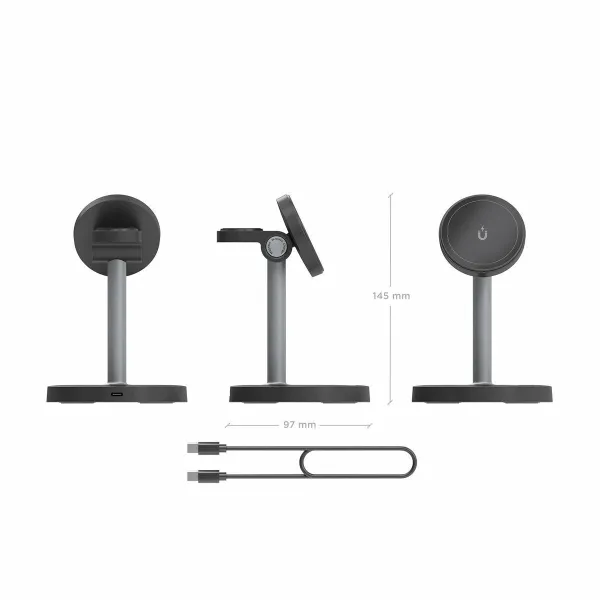 Belaidis kroviklis Aisens USB-C 3IN1 15WACCS Juoda 15 W 50 W