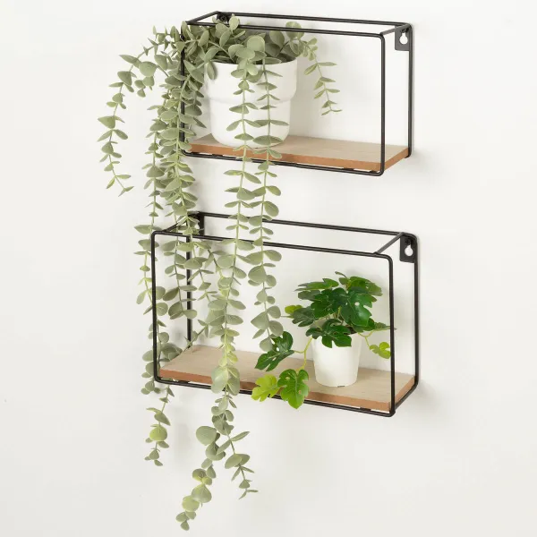 Riiulid Max Home Raud Puit MDF (2 Ühikut)