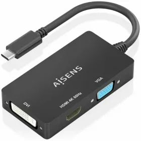 USB-C-VGA/HDMI/DVI Adapter Aisens A109-0954 Must 15 cm