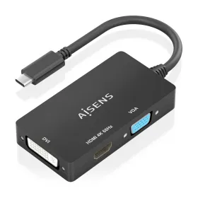 USB-C-VGA/HDMI/DVI Adapter Aisens A109-0954 Must 15 cm