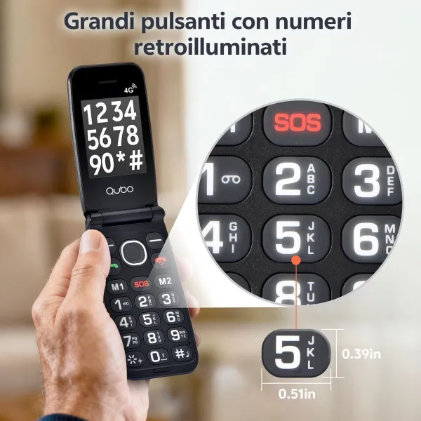 Mobilusis telefonas vyresnio amžiaus žmonėms Qubo NEONWBK 4G 32 GB 2.4"