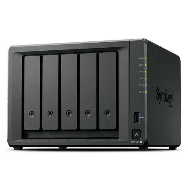 NAS Verkkotallennus Synology DS1525+ Musta AMD Ryzen V1500B