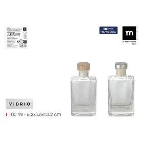 Glass Bottle La Mediterránea Glass Rectangular 100 ml (24 Units)