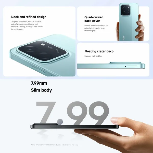 Išmanusis Telefonas Xiaomi POCO C85 6,9" Octa Core 8 GB RAM 256 GB Juoda