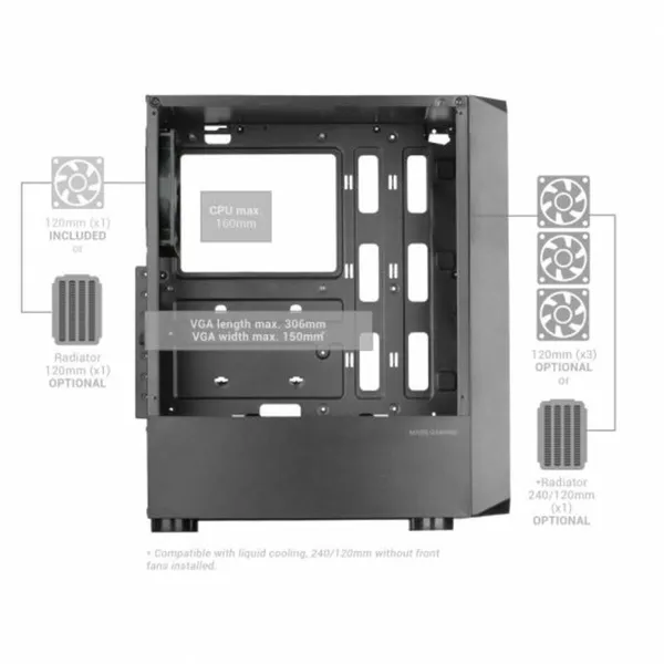 ATX Semi-tower Korpus Mars Gaming MC-2000 Must