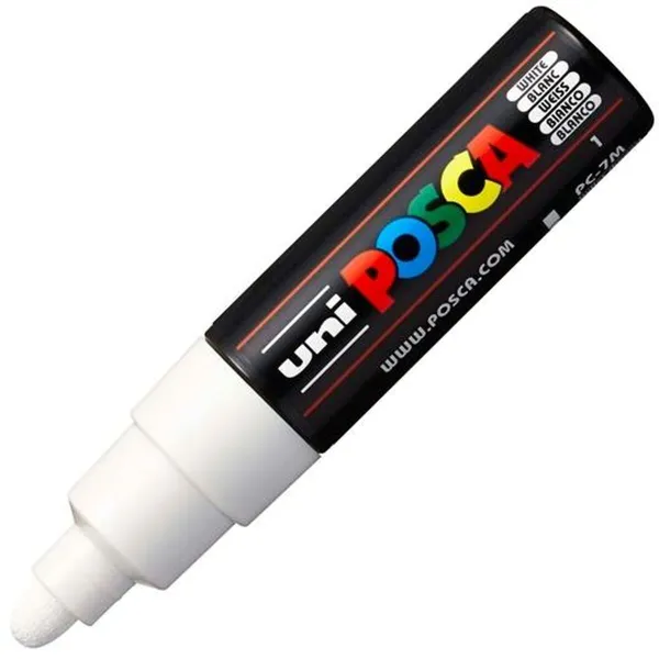 Marķieris Uni-Ball PC-7M Blanco Balts
